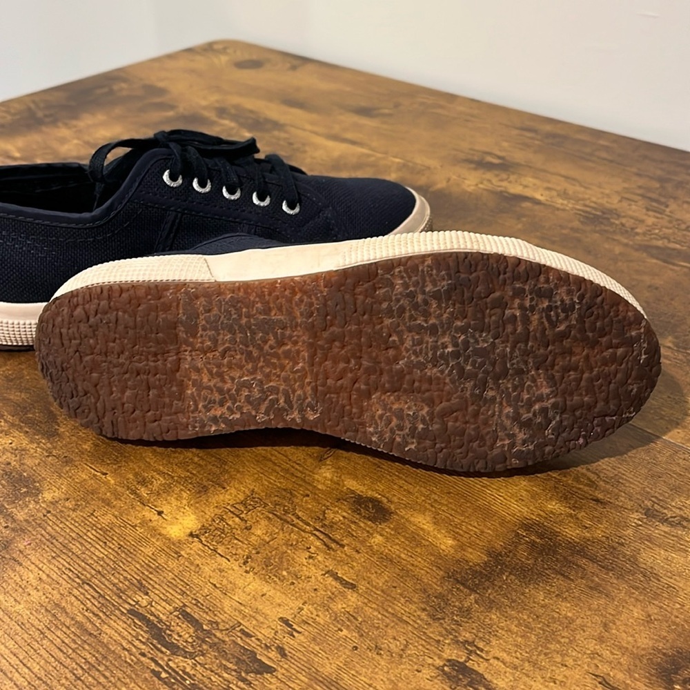 SUPERGA COTU 2750 Canvas Casual Sneakers Kids 2 Classic Navy  Sneakers Like New - Picture 7 of 9
